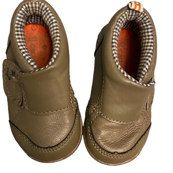 EUC Carters Infant Toddler boys ‘Charlie’ leather first walker shoes size 4 - Picture 1 of 6